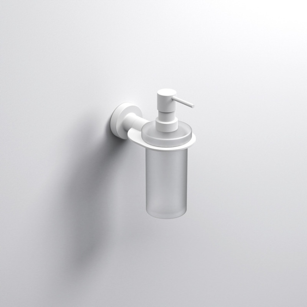 Close up product image of the Origins Living Tecno Project White Soap Dispenser